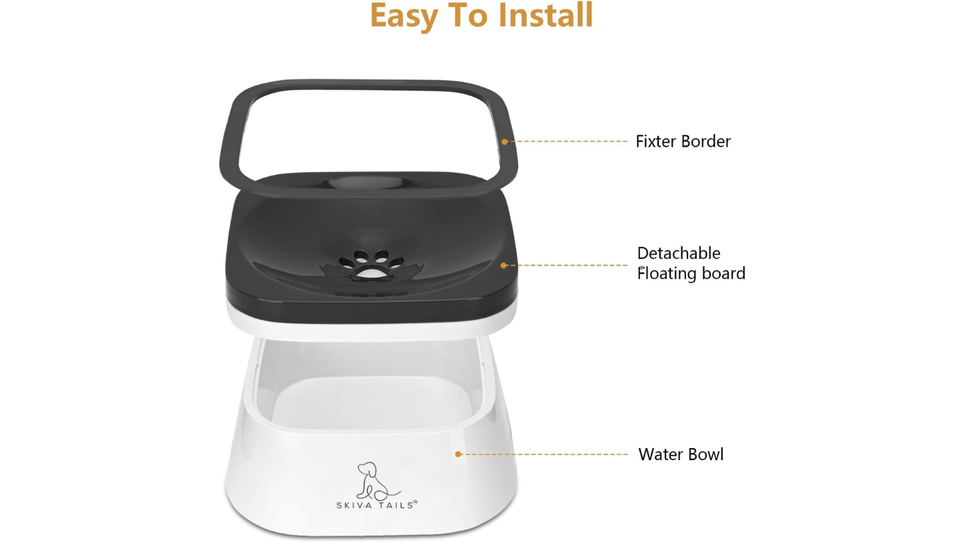 Floating Pet Water Bowl – 1.5L | No-Spill, Slow-Drink, Splash-Proof