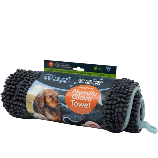 Henry Wag Noodle Glove Dog Drying Towel 80 X 35CM: 80 x35cm